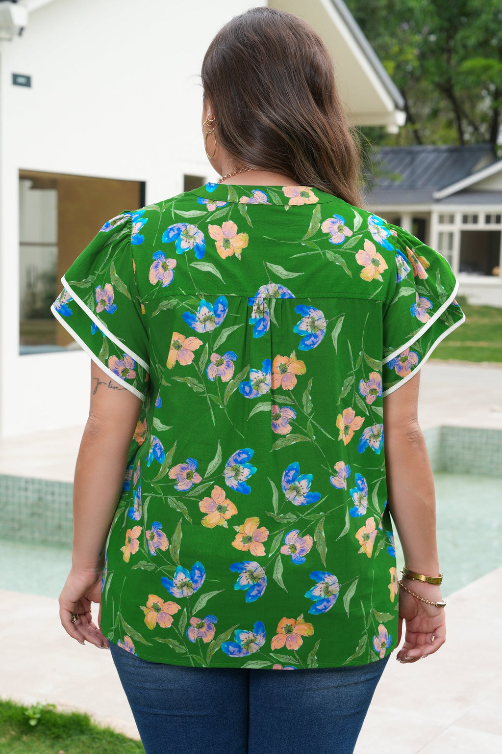 Keilani Short Sleeve Floral PLUS Top
