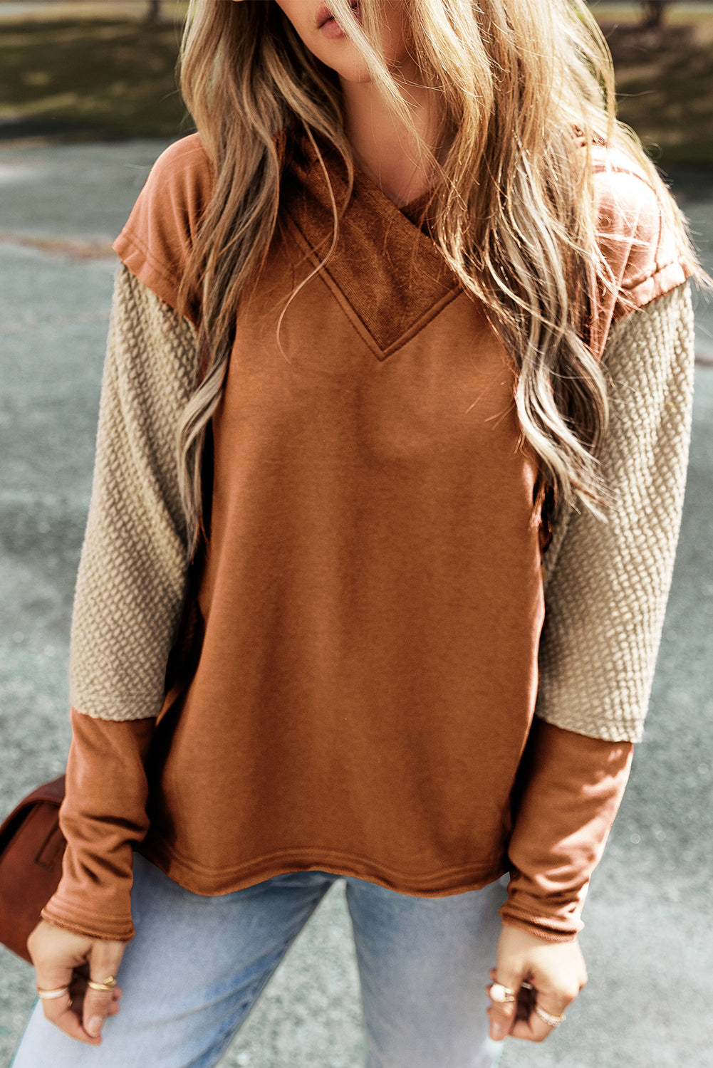 Daphne Sleeves Patchwork Colorblock Hoodie