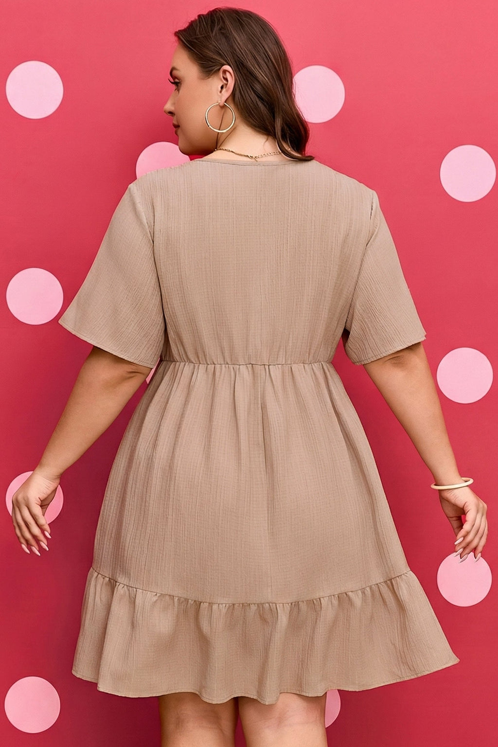 Kaylee Ruffled Short Sleeve PLUS Dress