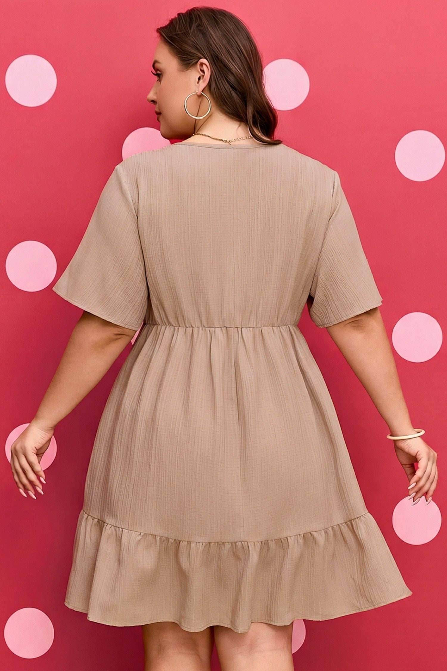 Kaylee Ruffled Short Sleeve PLUS Dress