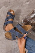 Kayla Band Retro Platform Slippers