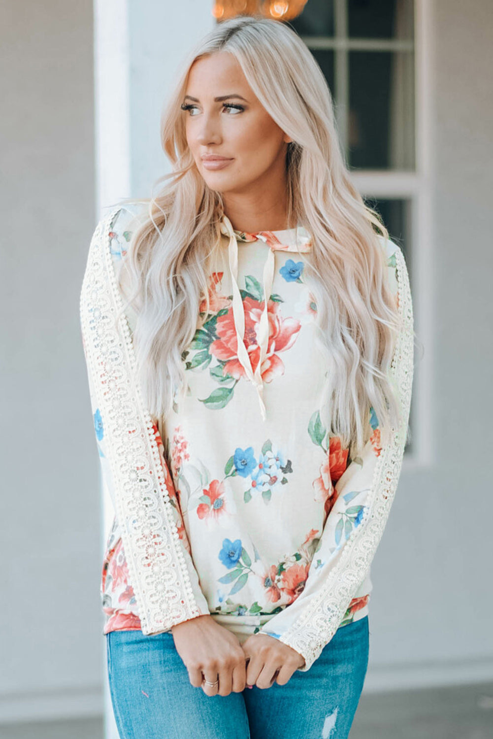 Emilie Contrast Long Sleeve Hoodie