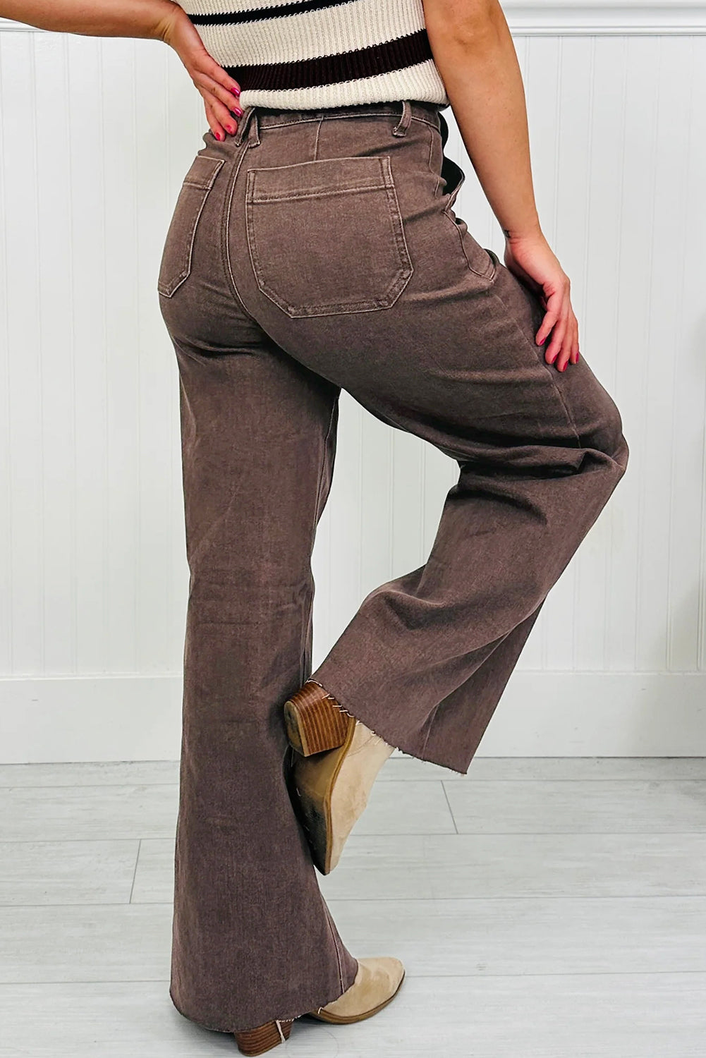 Elora Washed Patch Loose Jeans