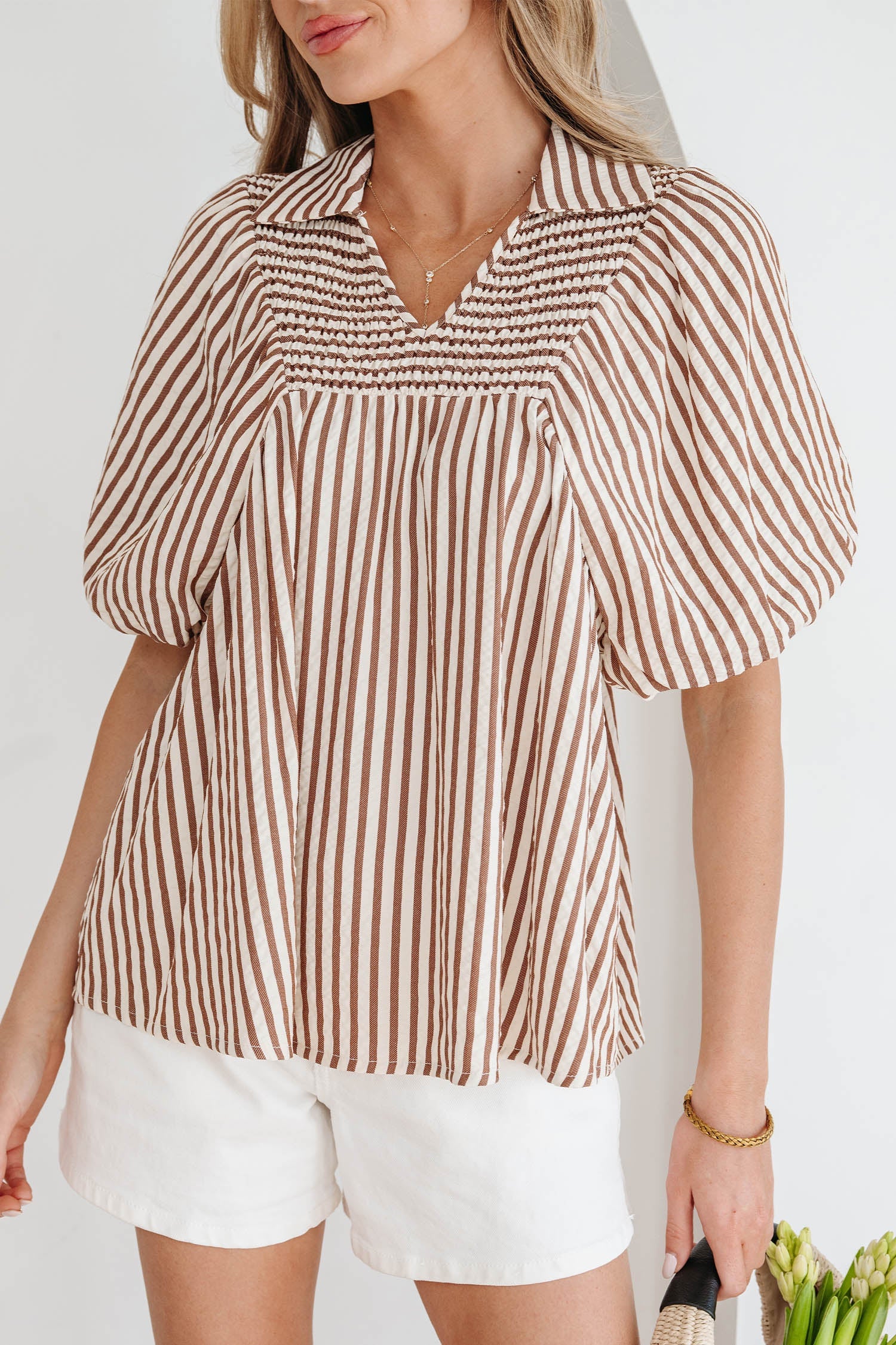 Lina Short Puff Sleeve Blouse