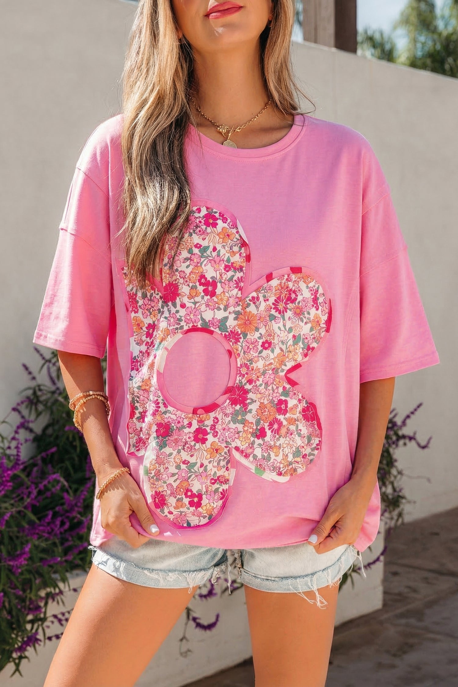 Adriana Big Flower Oversize Tee