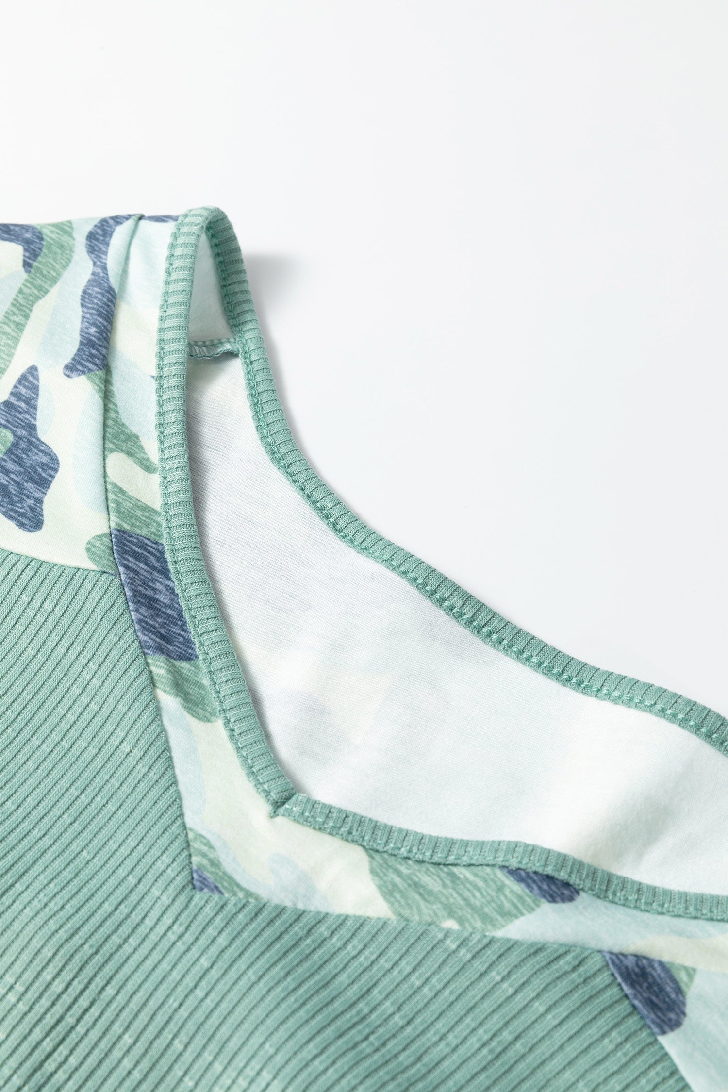Mazie Mist Ribbed Patchwork PLUS Tee