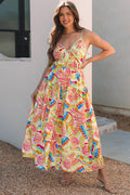 Jennifer Spaghetti Strap Piping Detail Maxi Dres