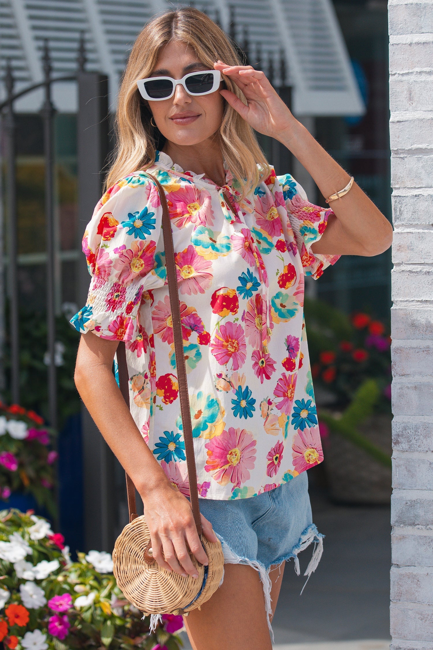 Faith Short Puff Sleeve Blouse