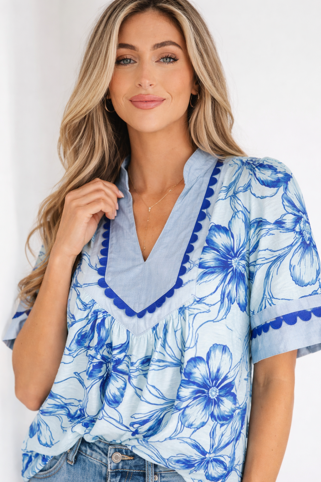 Elowen Short Sleeve Floral Blouse