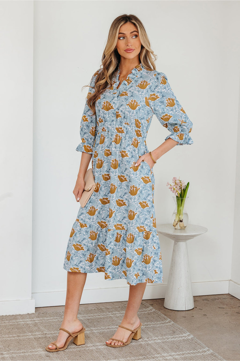 Rosalee Bracelet Sleeve Long Dress
