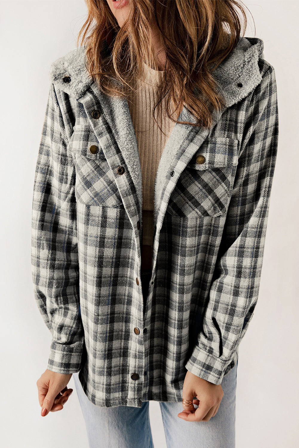 Evelyn Sherpa Lined Hooded Shacket