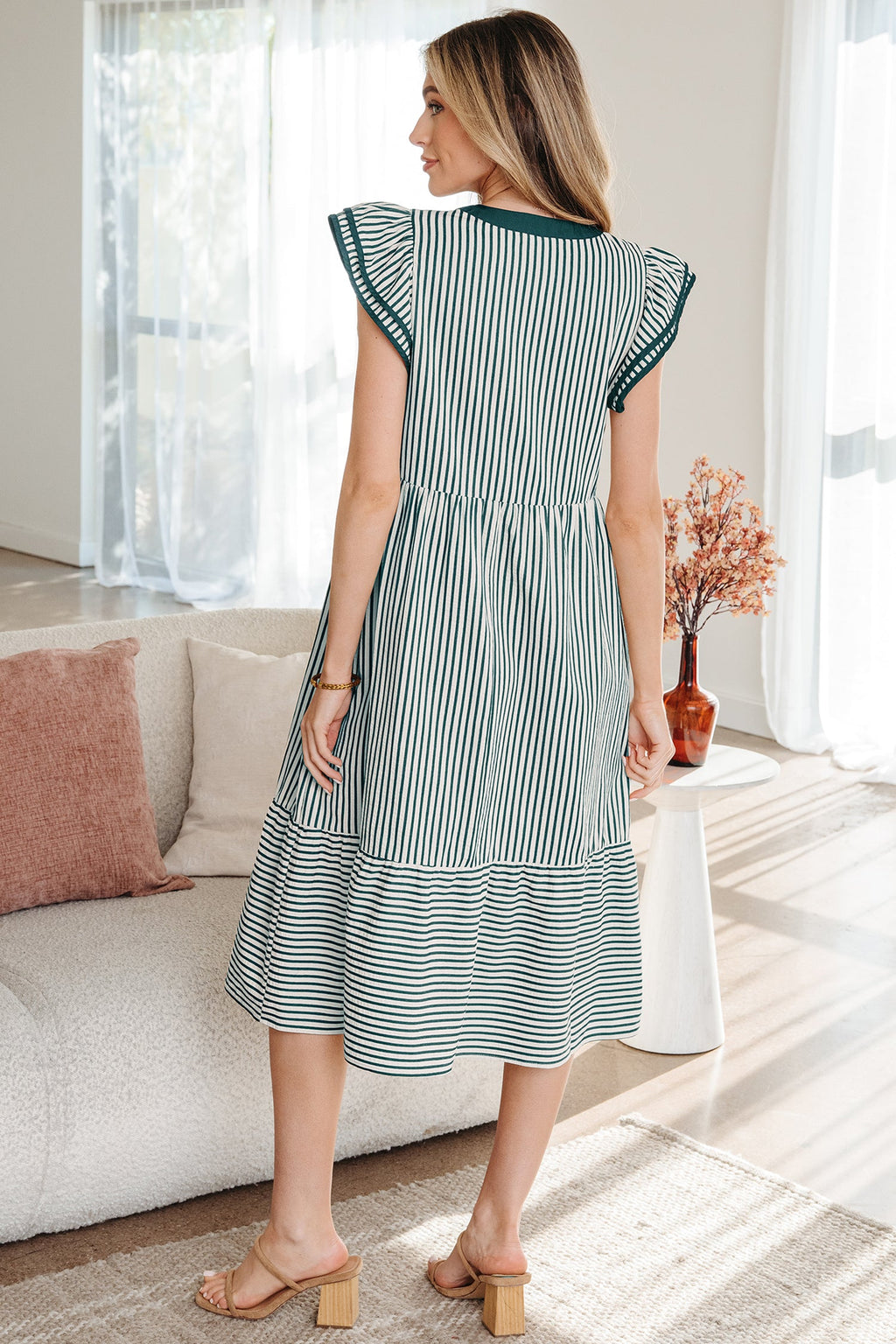 Ophelia Contrast Trim Midi Dress