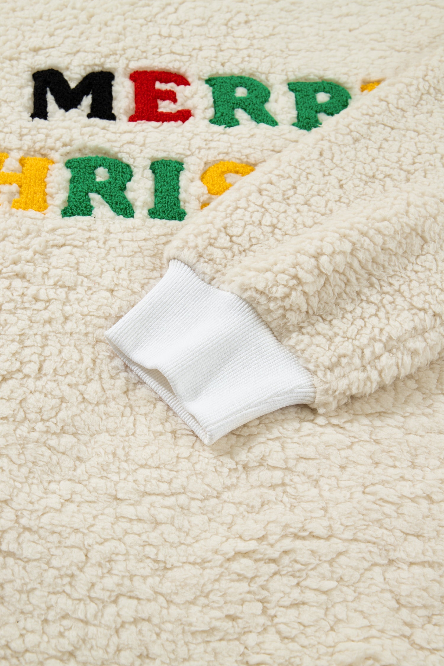 Ensley Christmas Embroidered Sherpa Pullover
