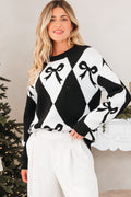 Daetta Rhombus Knit Loose Sweater