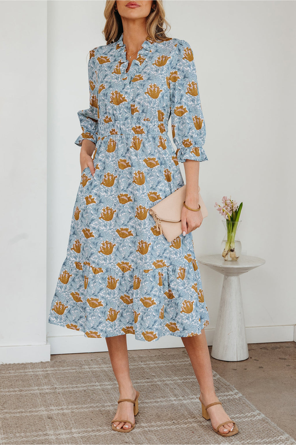 Rosalee Bracelet Sleeve Long Dress