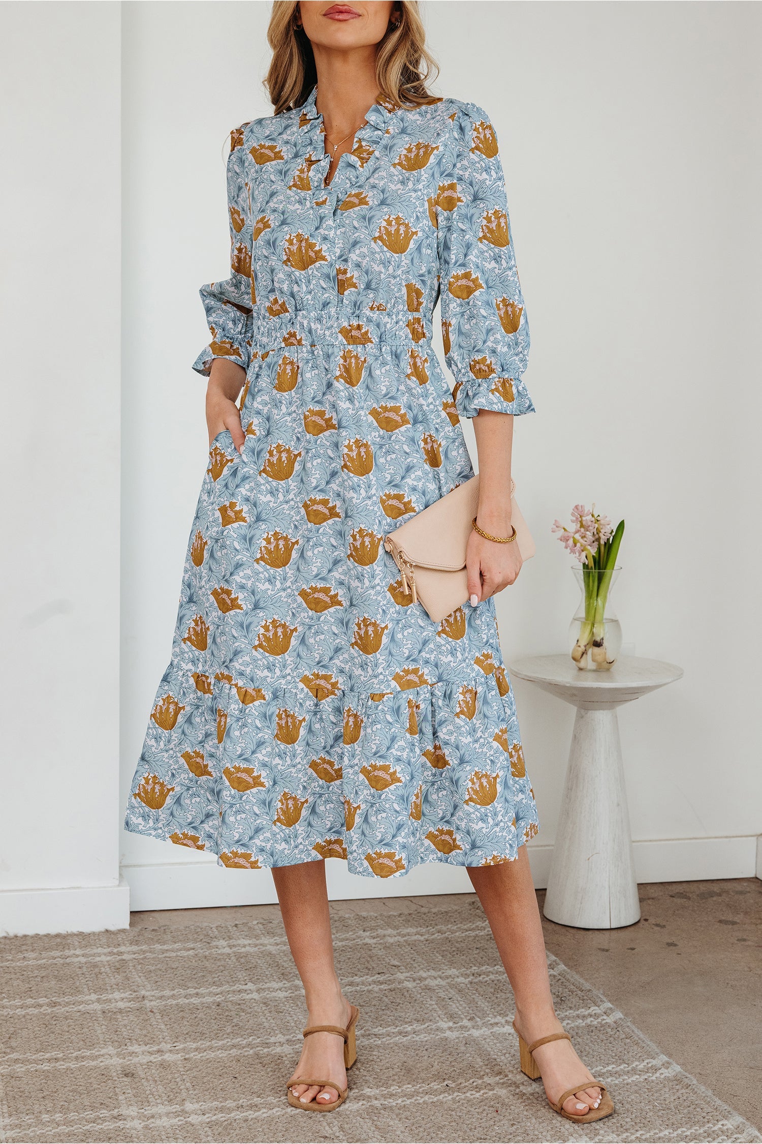 Rosalee Bracelet Sleeve Long Dress