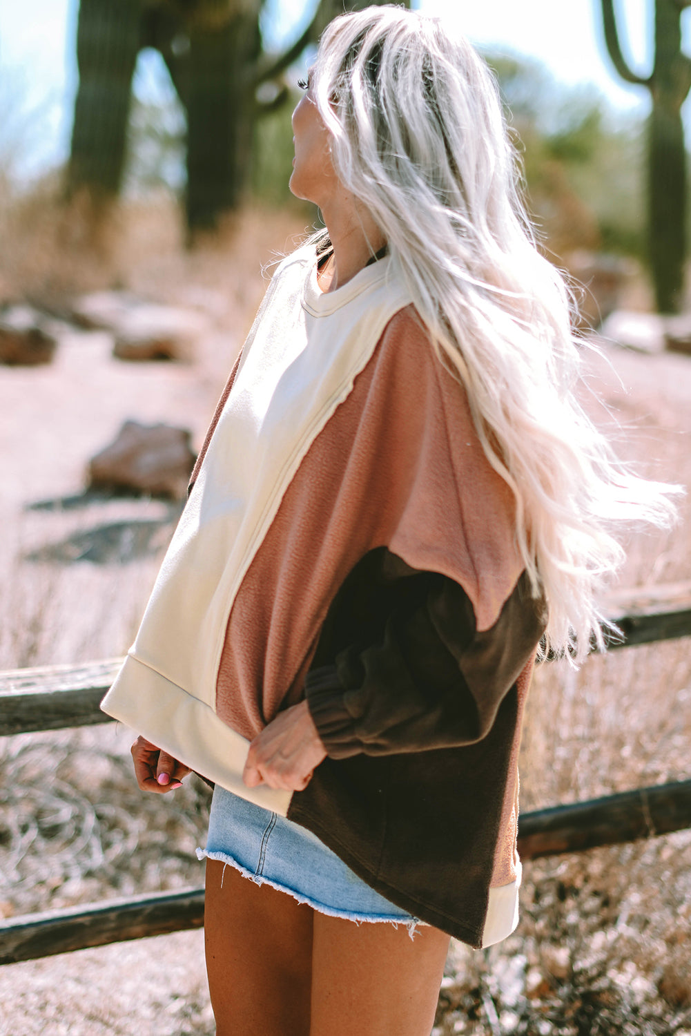 Isabelle Patchwork High Low Hoodie