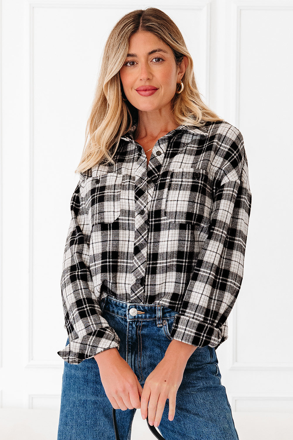 Leona Plaid Print Chest Shirt