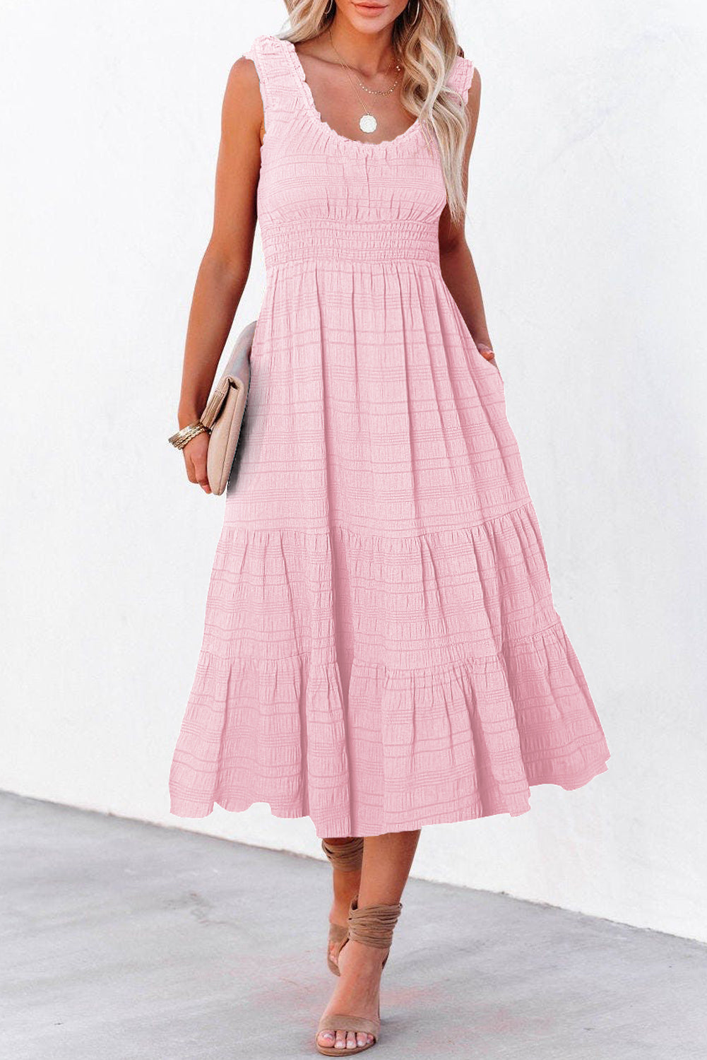 Lauren Square Sleeveless Midi Dress
