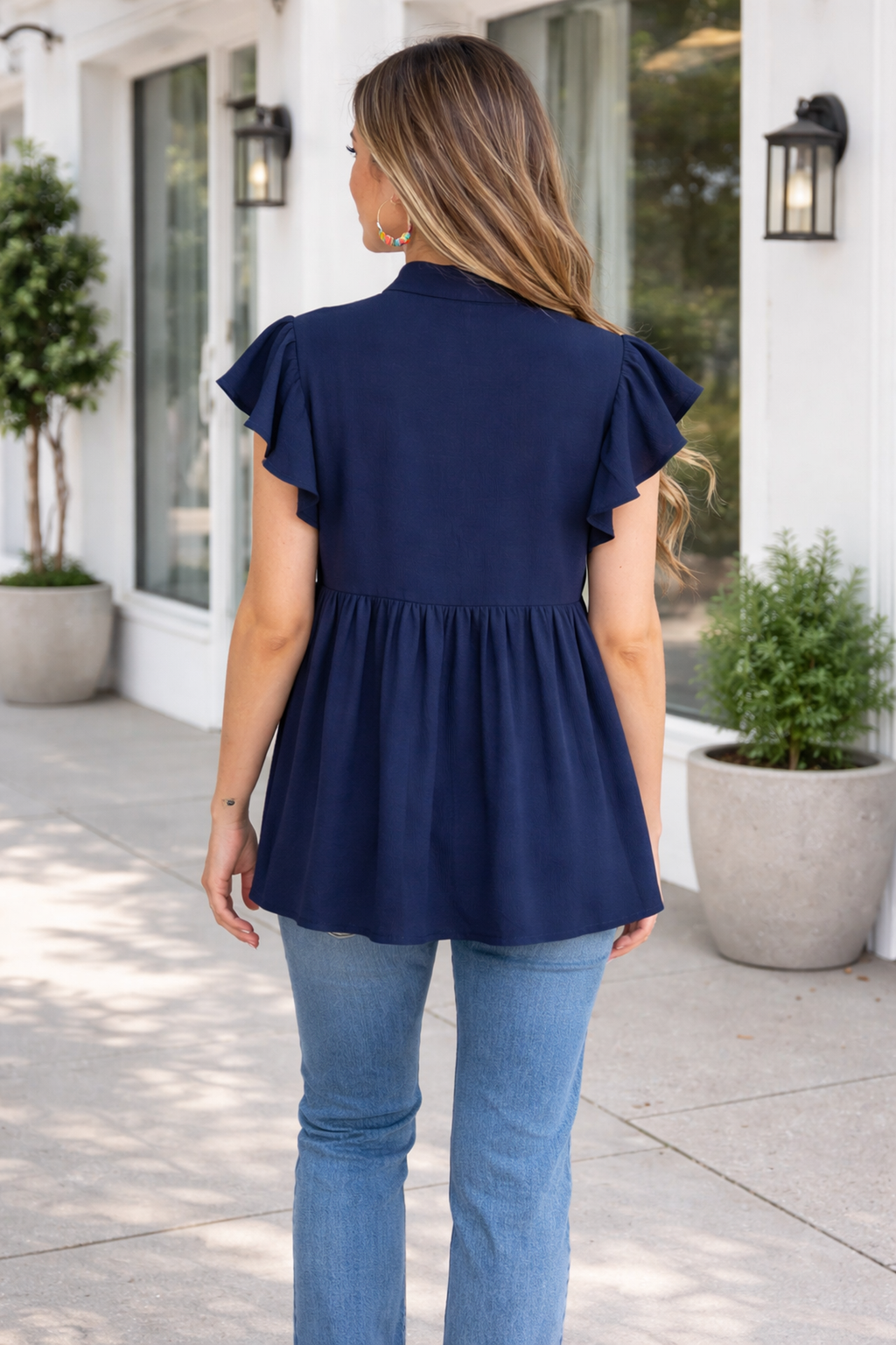 Erin Embroidered Detail Babydoll Blouse