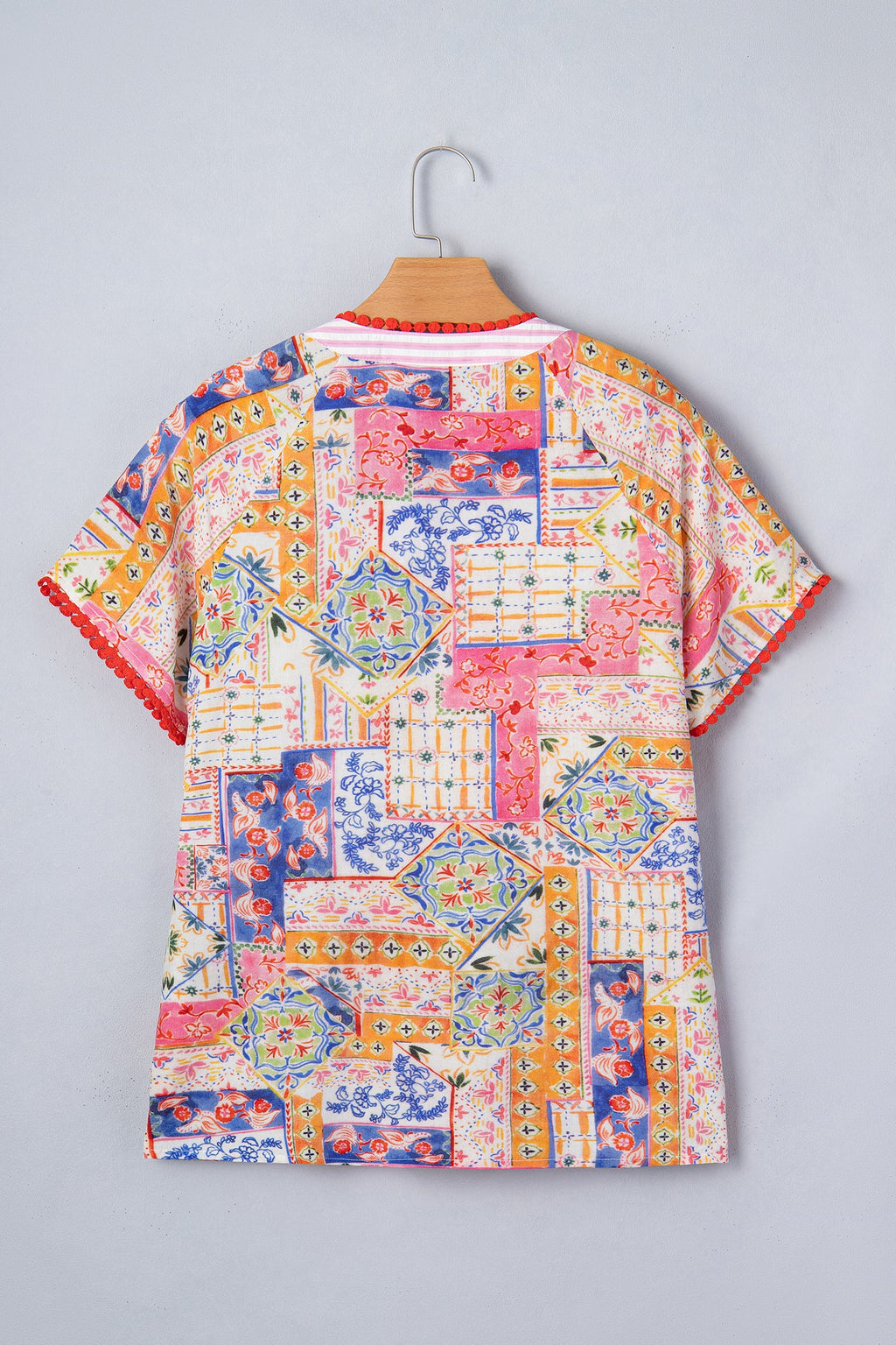 Deborah Print Short Sleeve Blouse