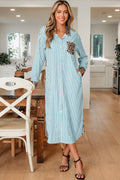 Savannah Contrast Patchwork Long Shirt