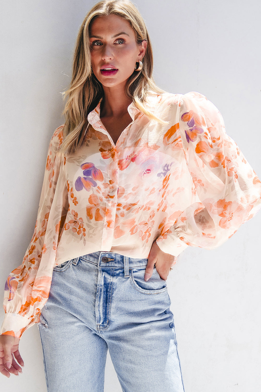 Amiyah Balloon Sleeve Loose Shirt