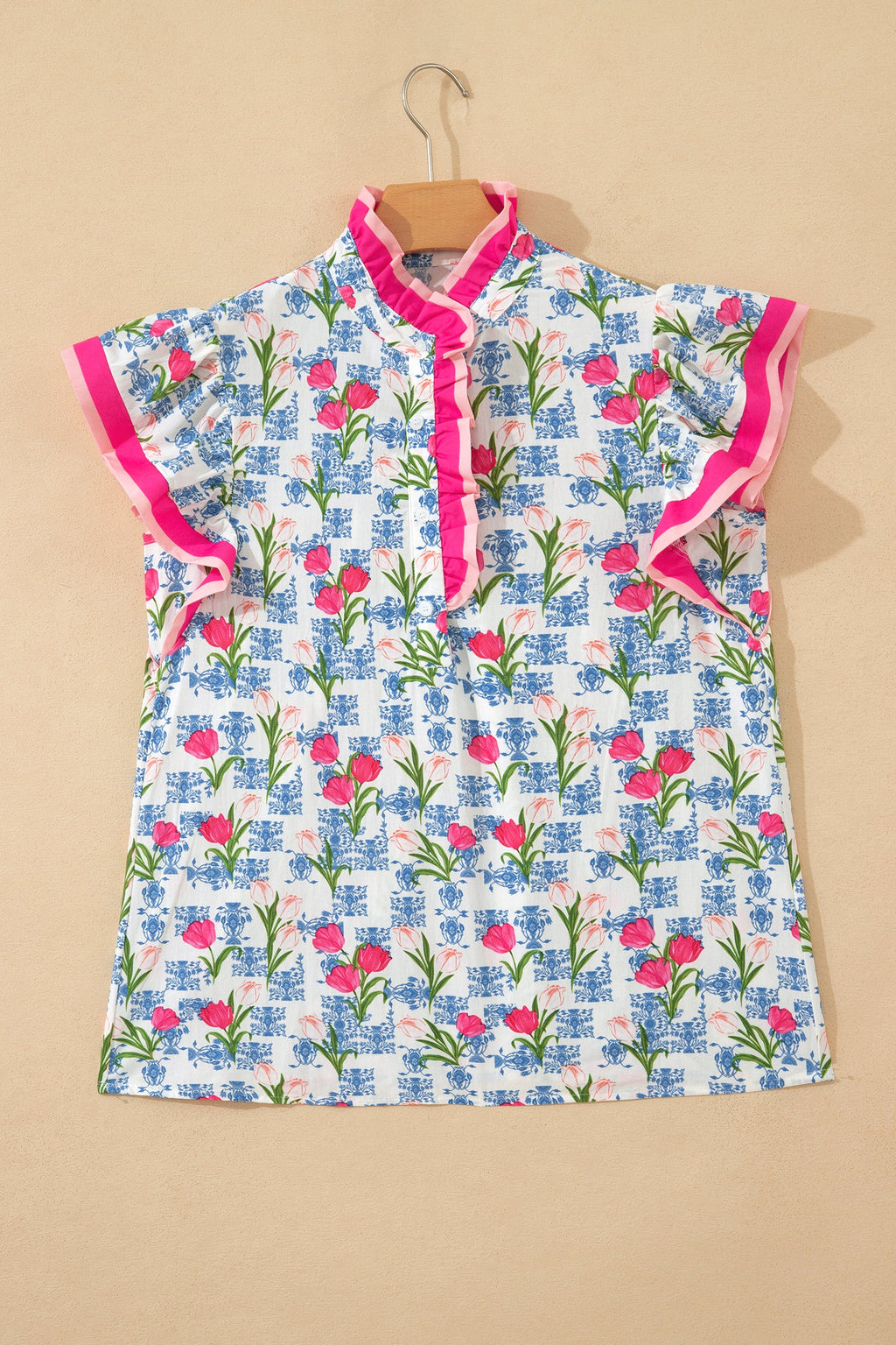 Aya Flutter Sleeve Half Blouse