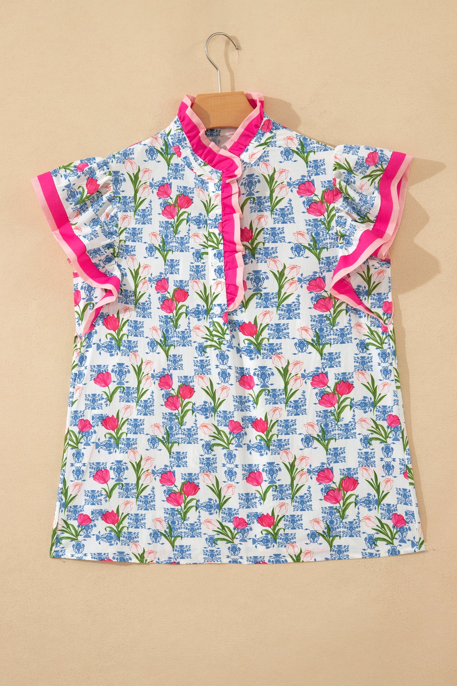 Aya Flutter Sleeve Half Blouse
