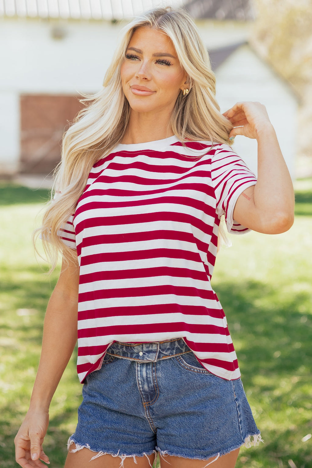 June Stripe Patchwork T Shirt