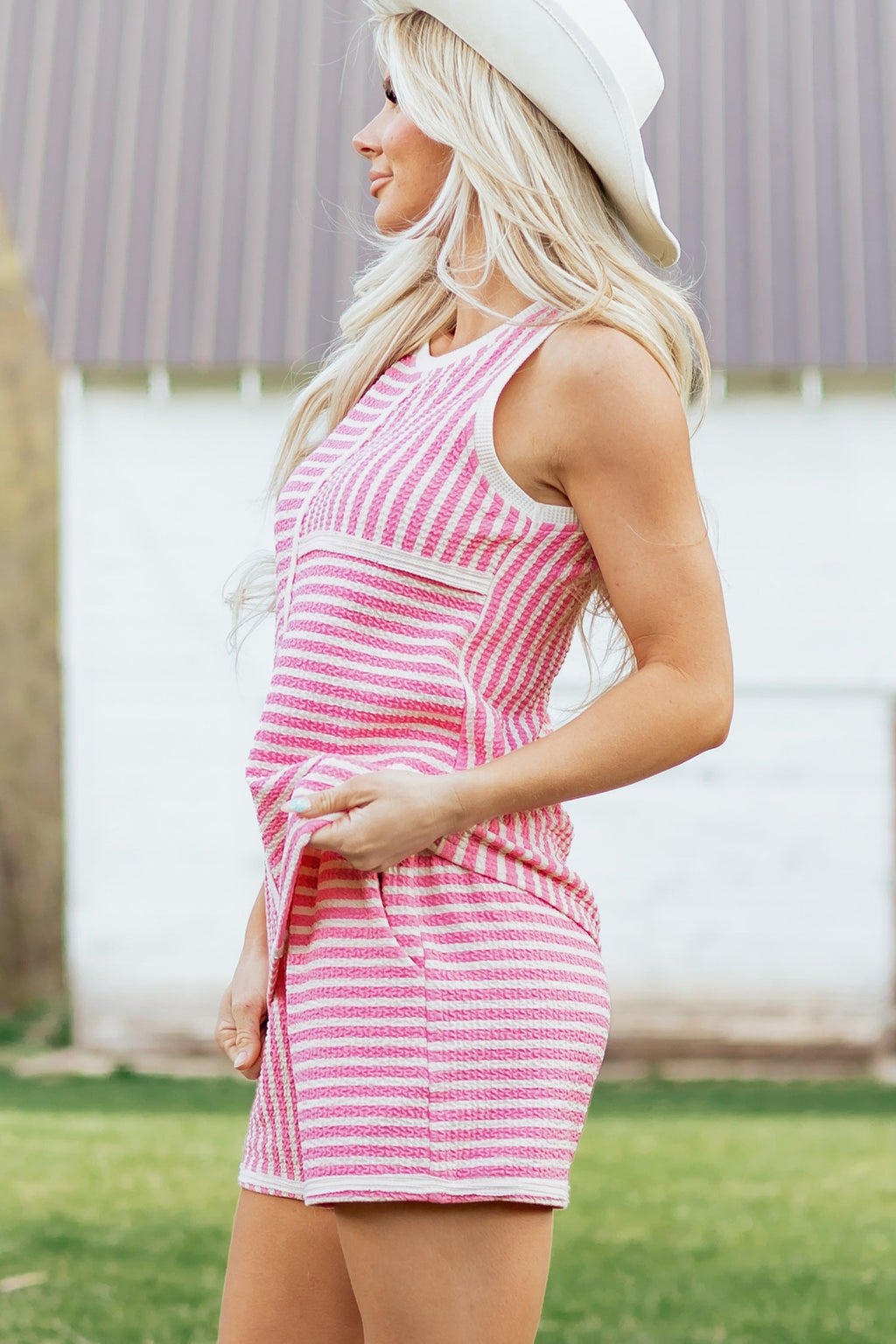 Nala Contrast Trim Casual Tank Set