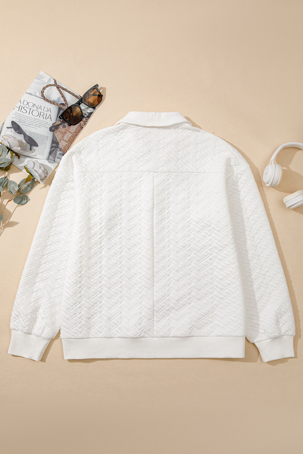 Raina Textured Collared Pullover