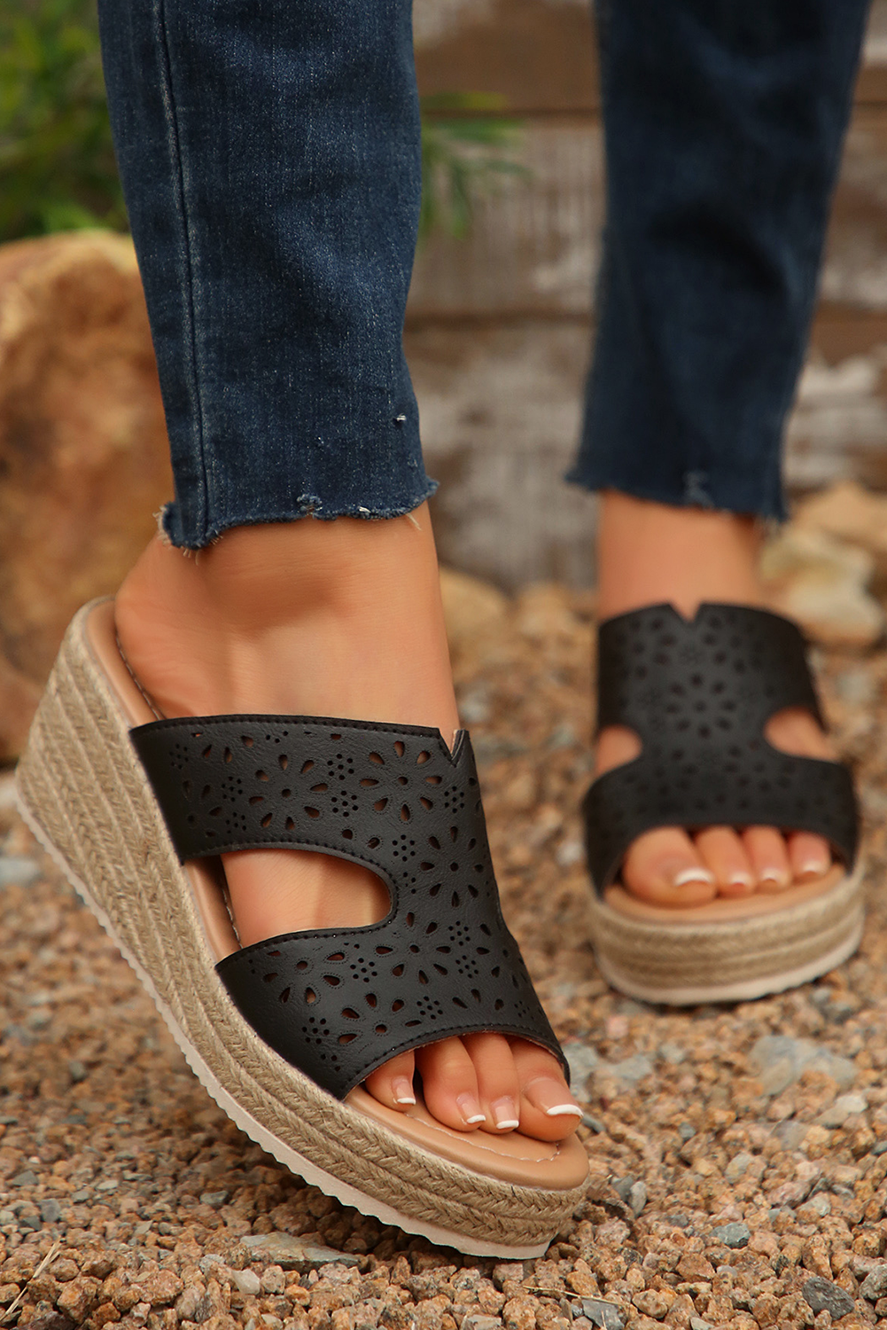 Casey Leather Wedge Slippers