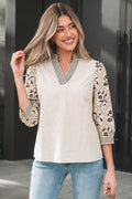 Micah Sleeve Contrast Patchwork Blouse
