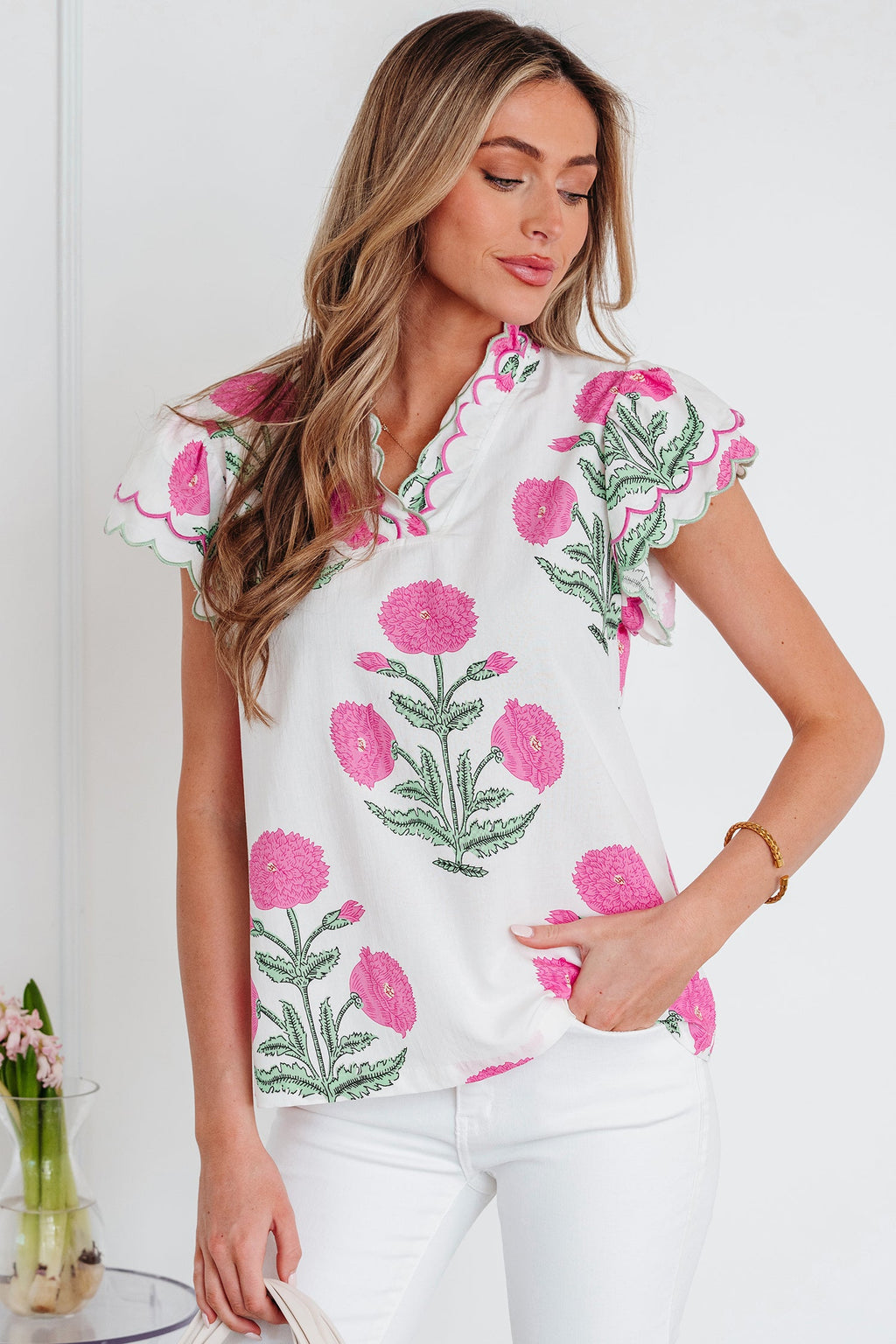 Mariah Detail Short Sleeve Blouse