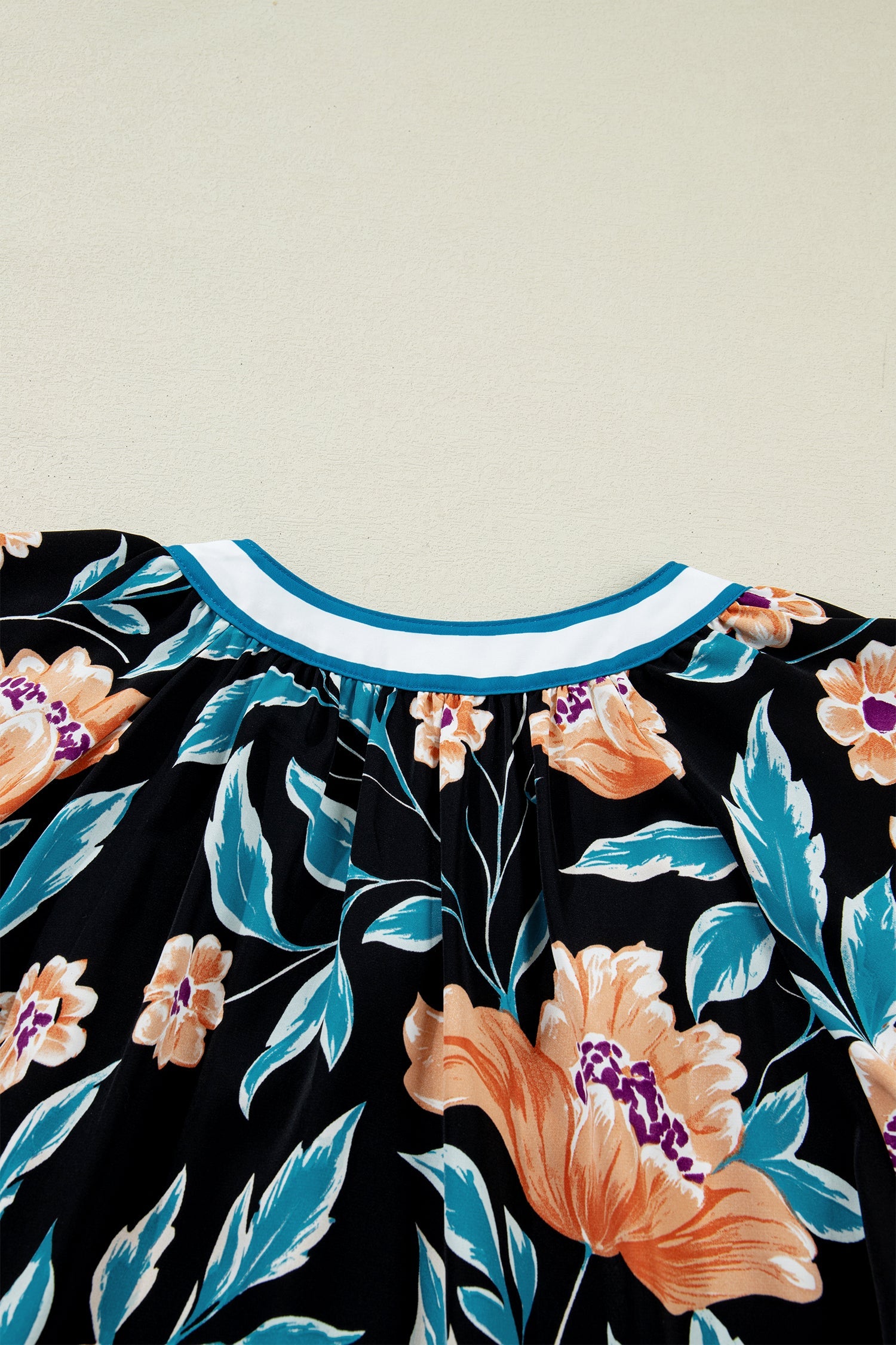 Ila Bubble Sleeve Notched Blouse
