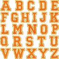 Orange Self Adhesive Chenille Letters Patches