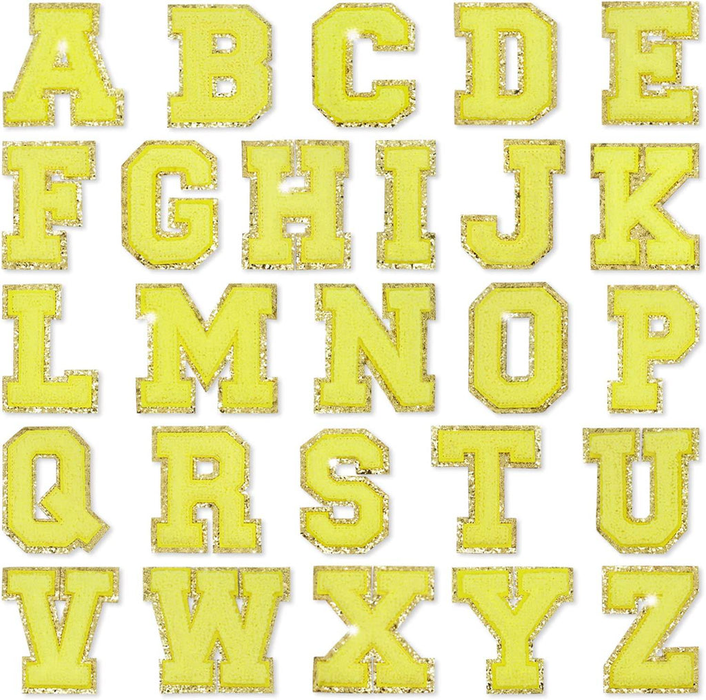 Yellow Self Adhesive Chenille Letters Patches