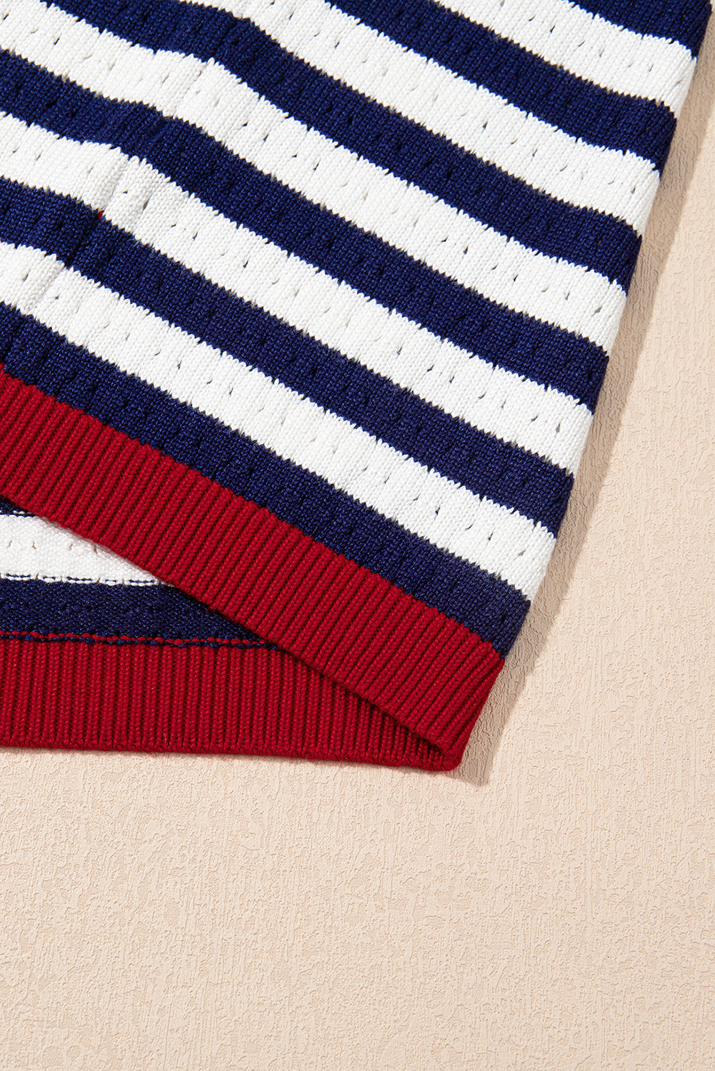 Amora Contrast Trim Sleeveless Sweater