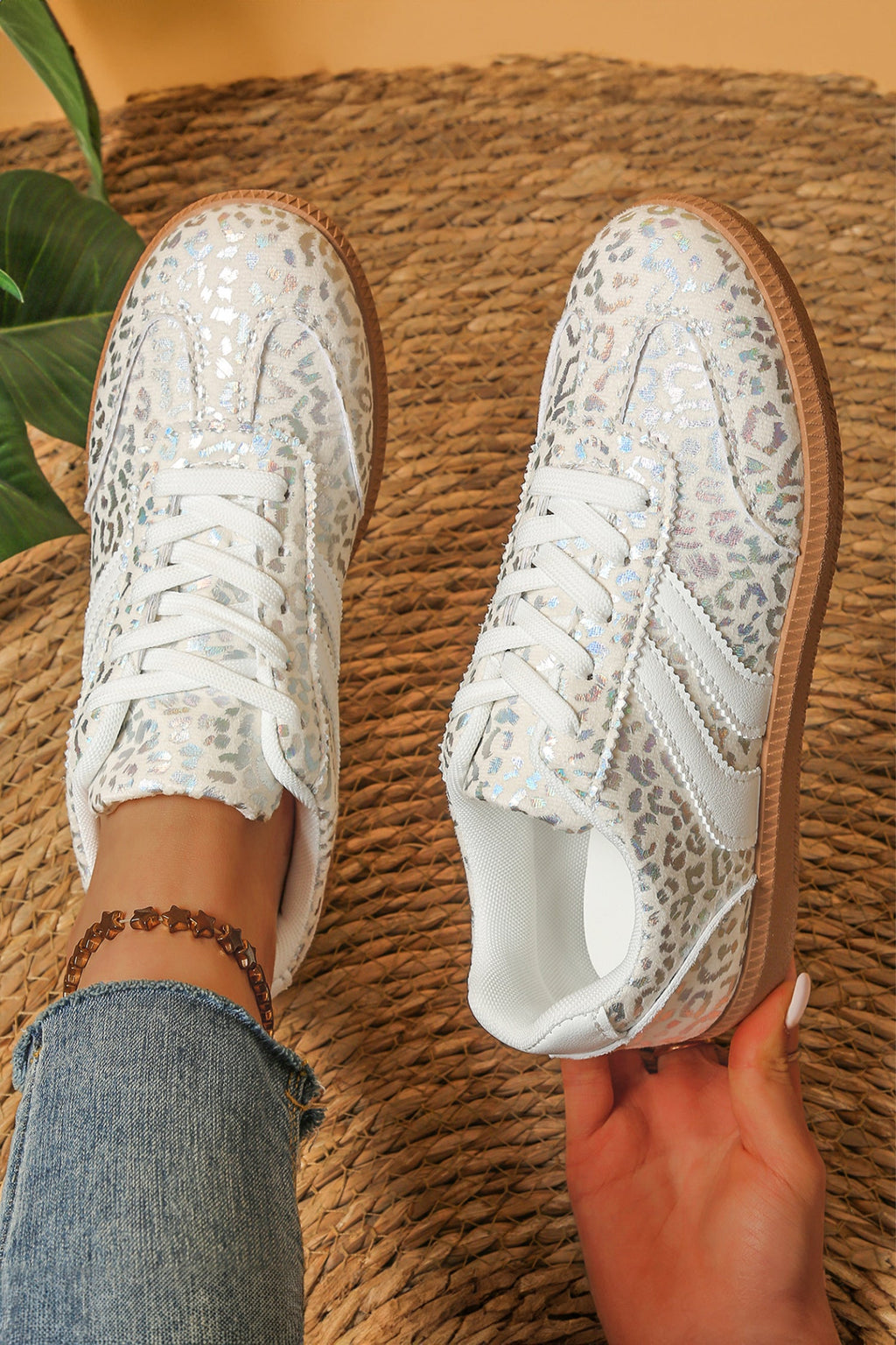 Logan Printed Lace Up Sneakers