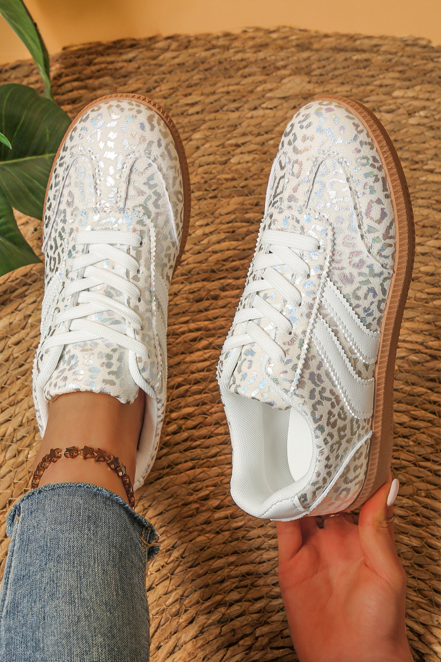 Logan Printed Lace Up Sneakers