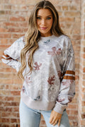 Salem Striped Sleeve Casual Sweatshirt