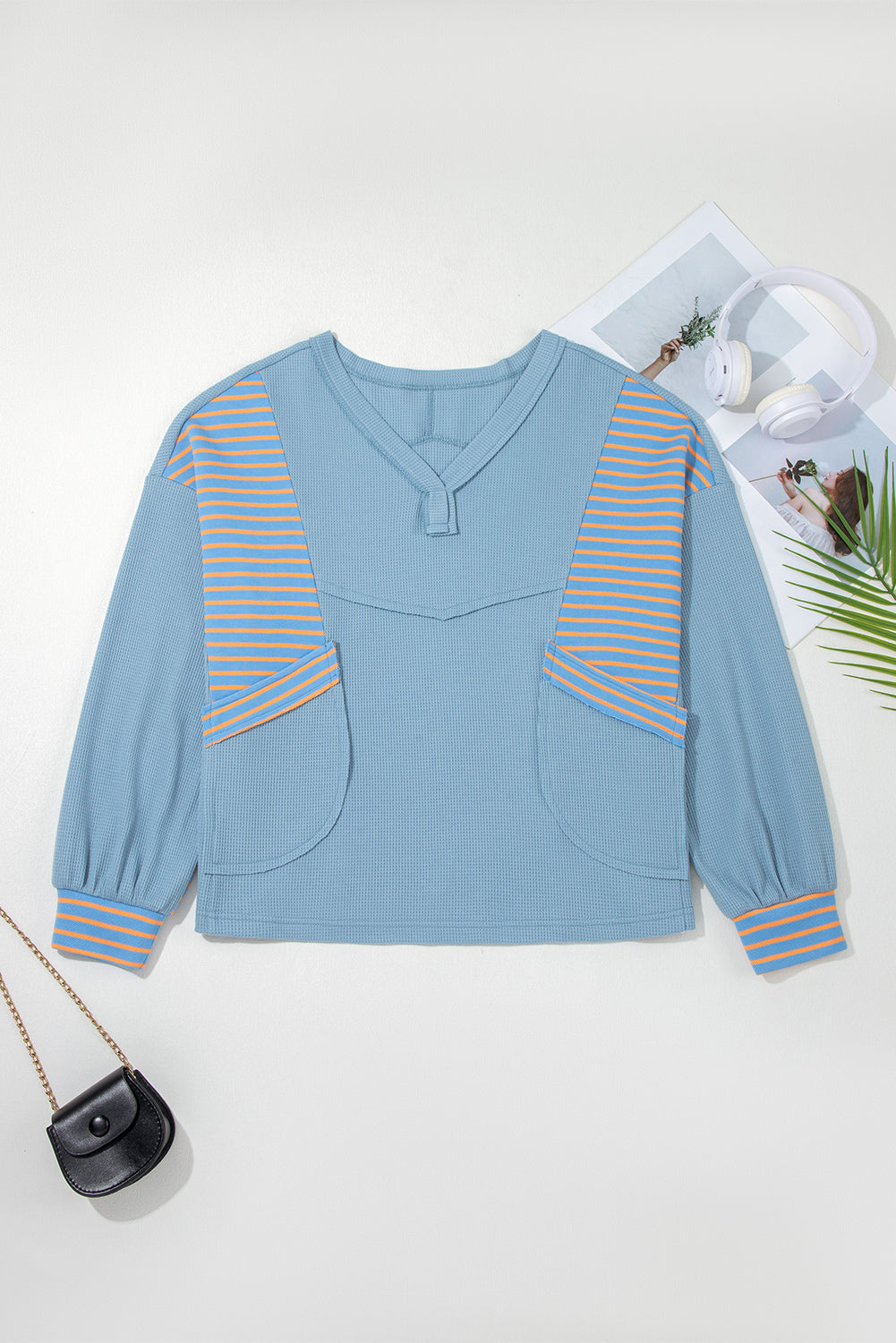 Madison Exposed Seam Waffle Baggy Pullover