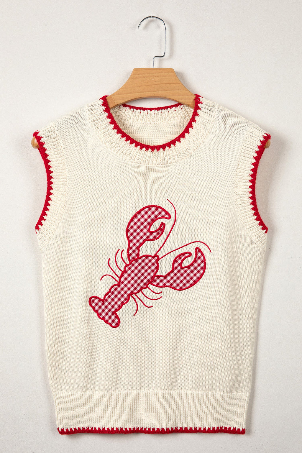 Emmeline Plaid Crawfish Knit Sweater