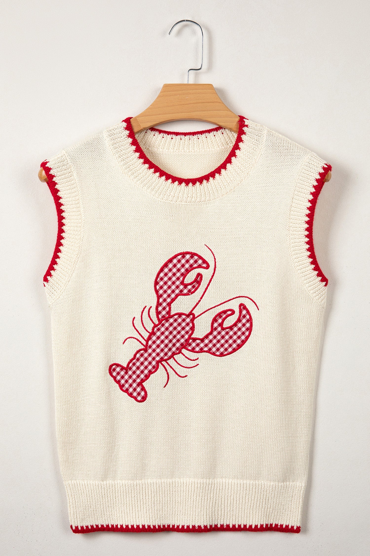 Emmeline Plaid Crawfish Knit Sweater