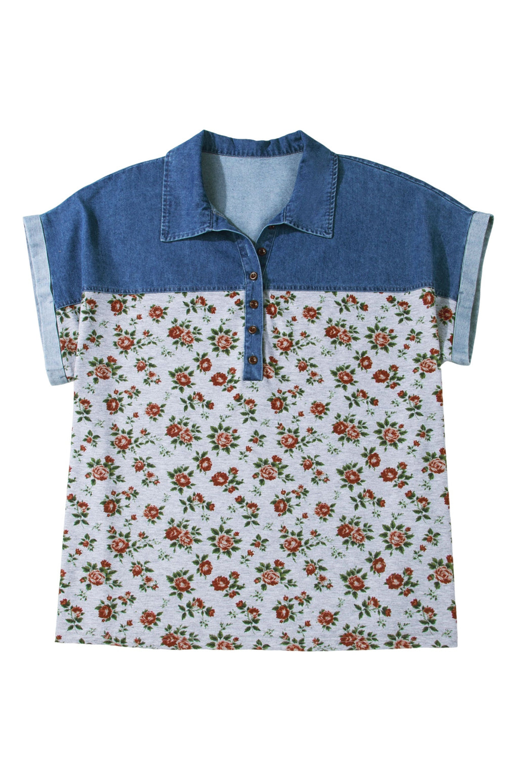 Karla Print Patchwork Polo PLUS Tee