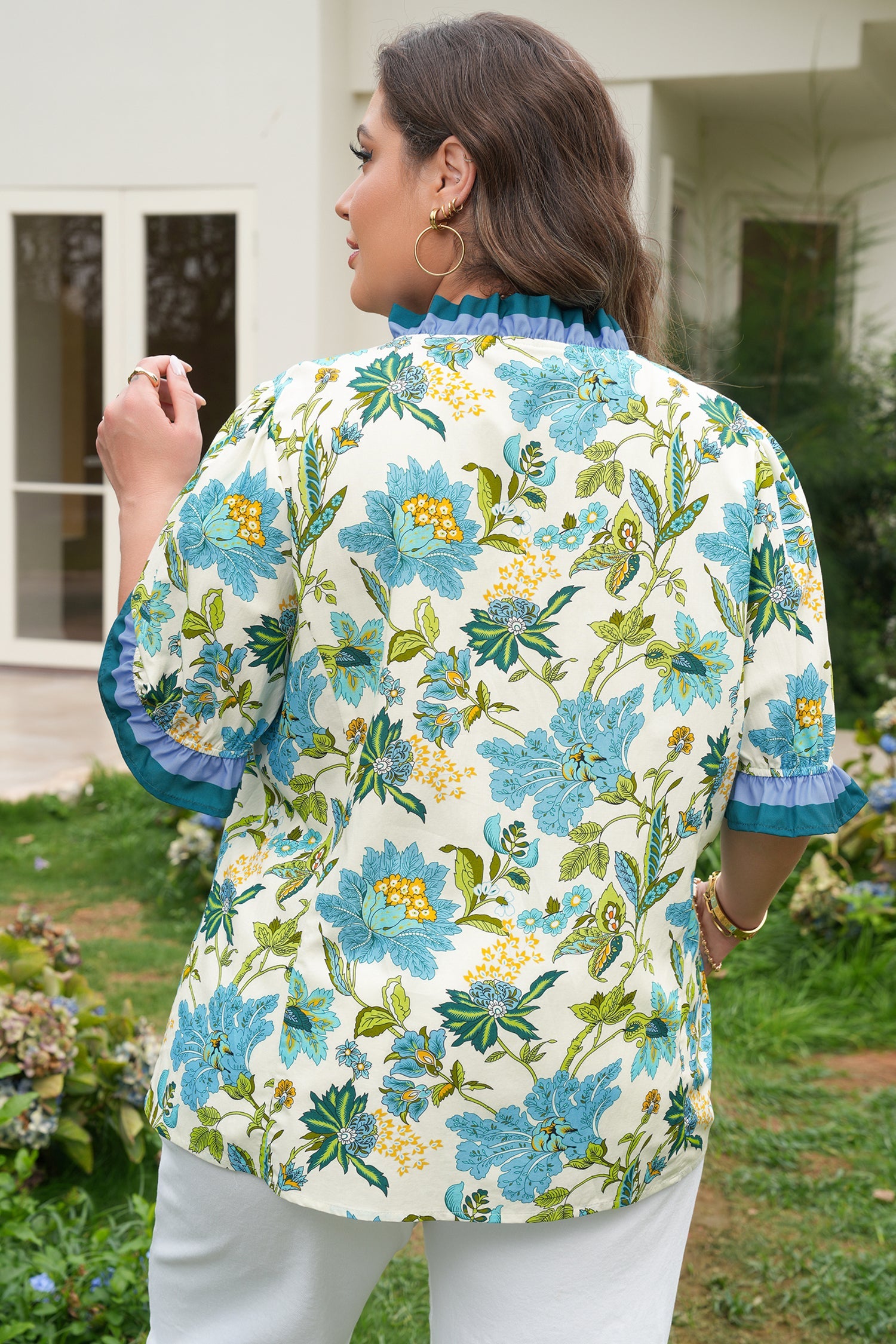 Alisson Short Sleeve Floral PLUS Blouse