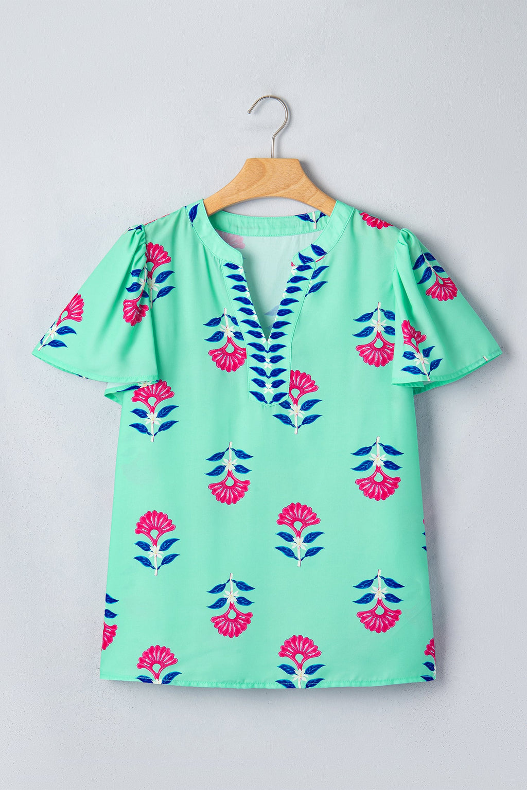 Gianna Floral Flutter Sleeve Blouse