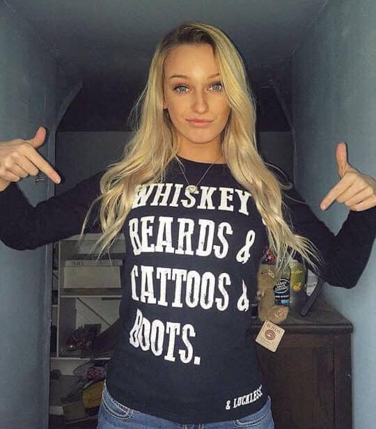 Whiskey And Beards Long Sleeve