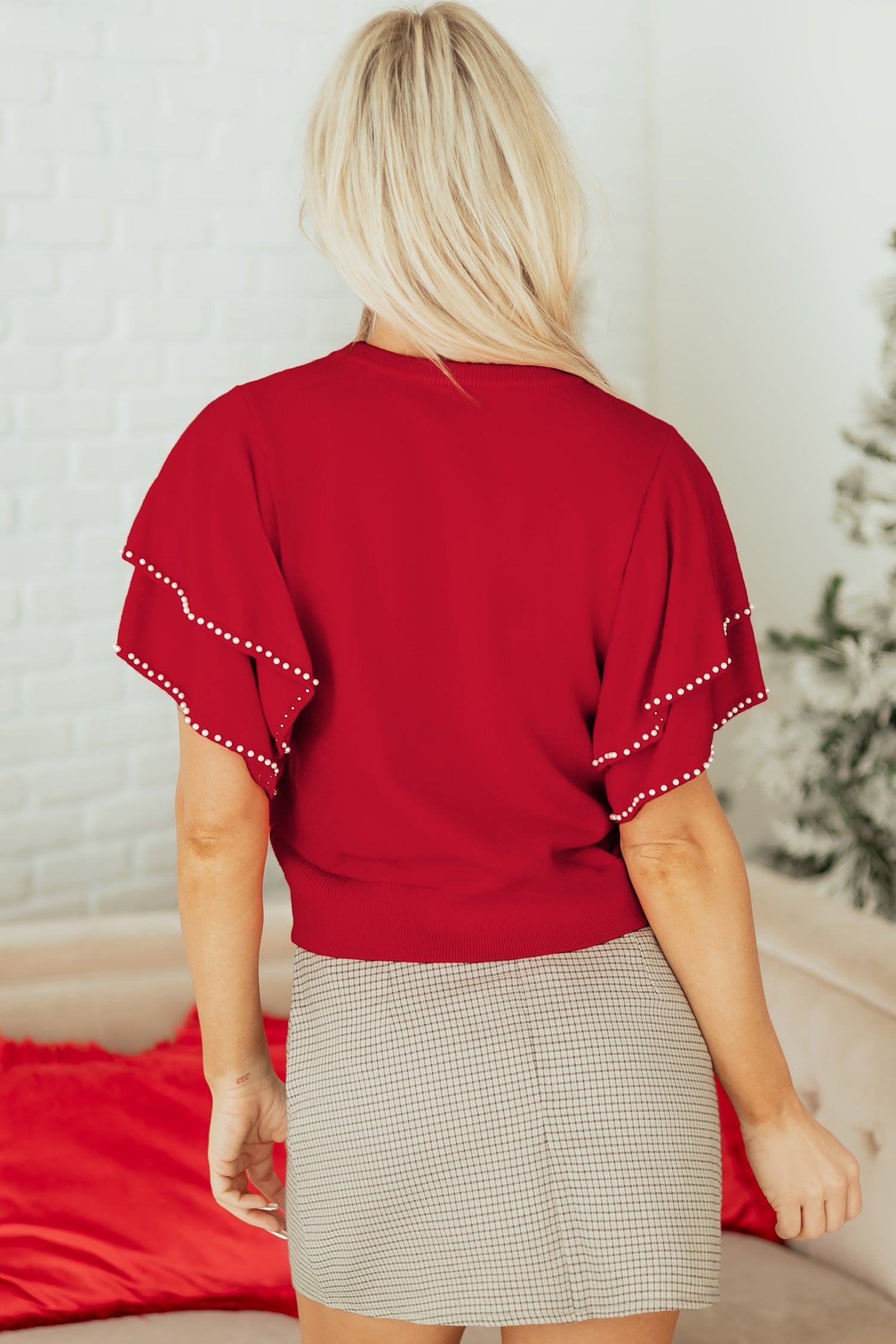 Madilynn Ruffle Short Sleeve Sweater